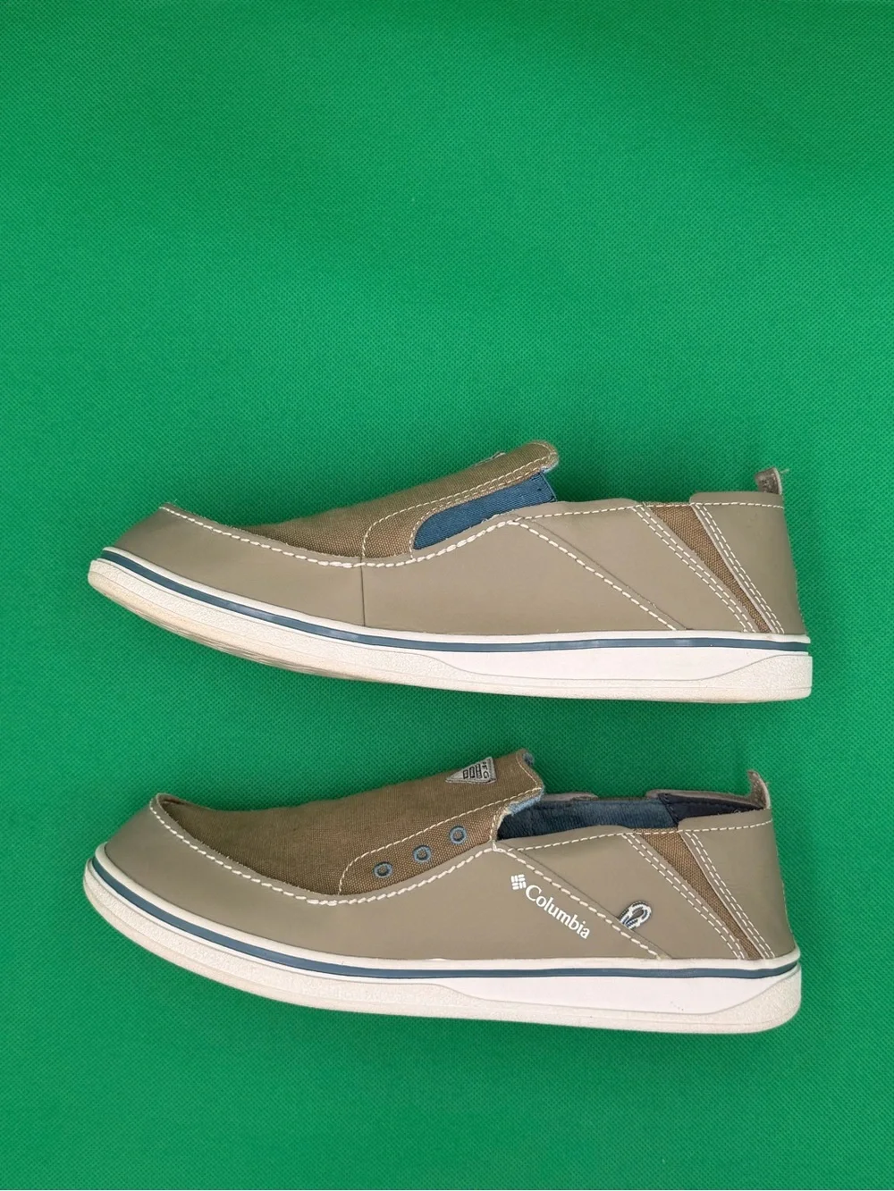 Columbia PFG Men's Tan and Olive Slip-On Loafers